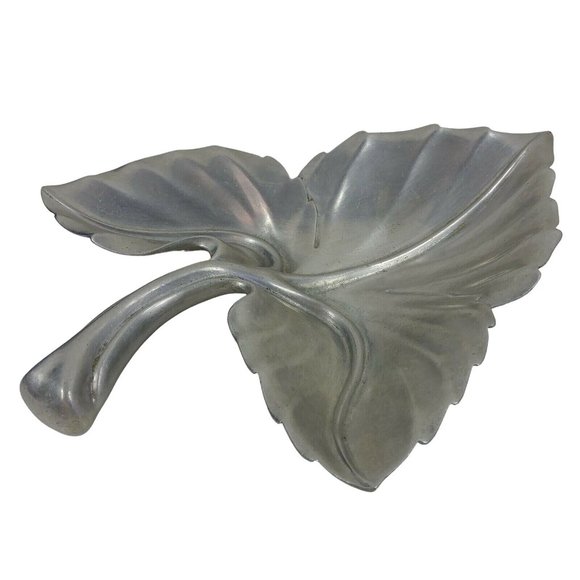 Tray Bruce Cox Aluminum 12" Leaf Shaped Signed and Numbered - Picture 12 of 12